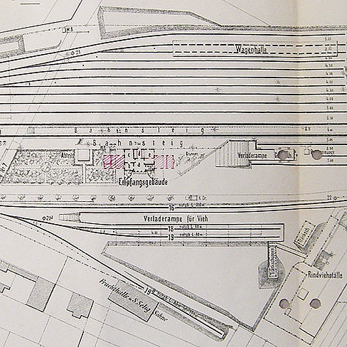 Lageplan 1897 Lageplan 1897 mit Einrichtungen der Fa. Selig.
